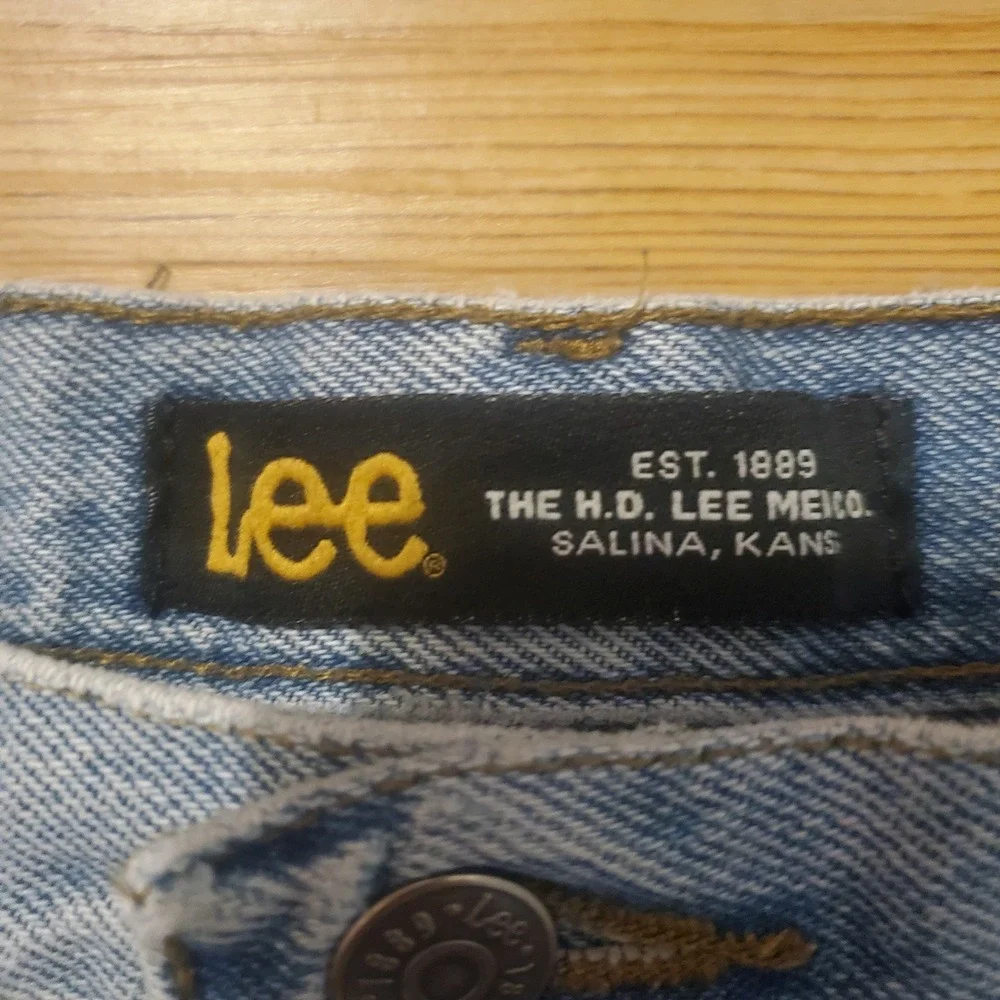 Vintage Y2K Lee Mens Baggy Loose Denim DISTRESSED Jean Shorts Size 34 Jorts